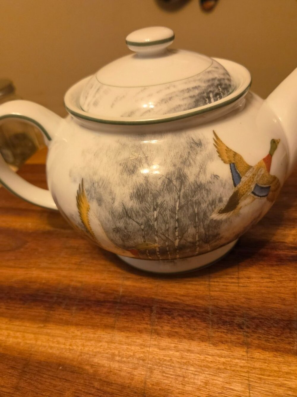 burton and burton mallard duck porcelain teapot